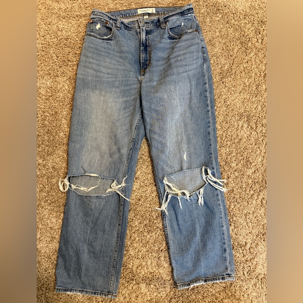 Abercrombie & Fitch Ankle Straight Ultra High Rise, Curve Love fit